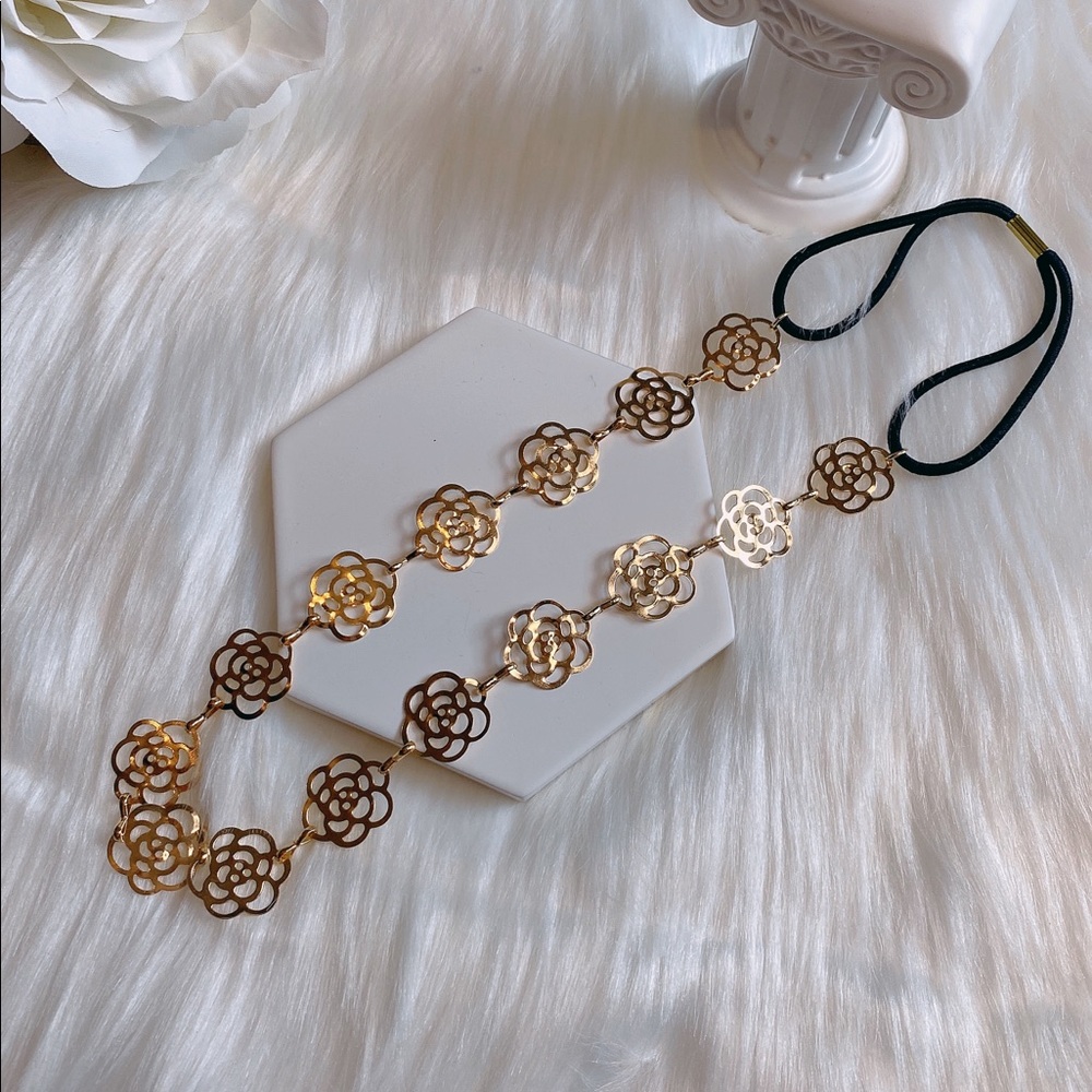 Camellia Flower Elastic Headband Headwear